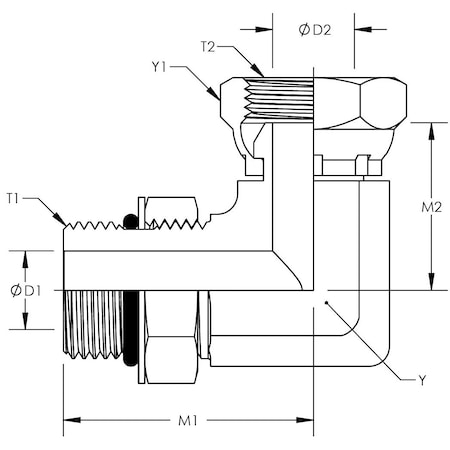 World Wide Fittings Male O-Ring Boss Adjustable to Female Pipe Swivel 90 Degree Elbow 9515X12X16